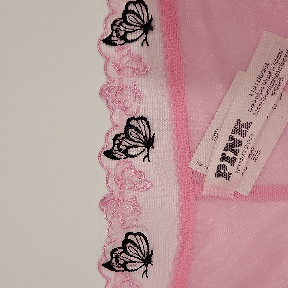 Victoria's Secret Pink Cheeky Panty with Black Butterfly Embroidery - Picture 3 of 4